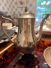 Vintage Mid Century Silver Plate Coffee Pot Server with Pineapple Finial picture