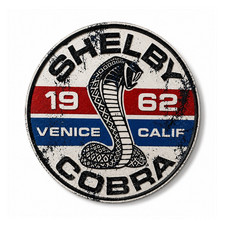 Shelby Cobra 1962 Venice Calif Round PLA Wall Plaque Sign, 3D Effect picture