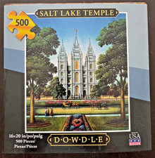Jigsaw Puzzle, 500 pc, Eric Dowdle Folk Art Puzzles, SALT LAKE TEMPLE scene picture