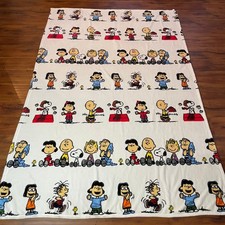 Berkshire Peanuts Gang Plush Throw Blanket White Fleece Snoopy Charlie Brown picture