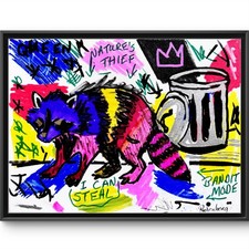 Rutenberg Original 9x12 Expressionist Raccoon Nature's Thief Painting Signed 035 picture