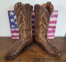 Vintage Nocona Full Quill Ostrich Cowboy Boots 