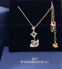 Swarovski Pink Swan Y‑Shaped Pendant Necklace 45cm picture