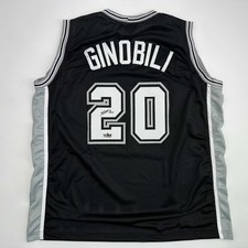Facsimile Autographed Manu Ginobili San Antonio Black Jersey Men's XL picture