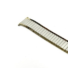 Vintage USA Speidel Watch Bracelet Two Tone Stainless Steel Fits 20-22mm Lugs picture