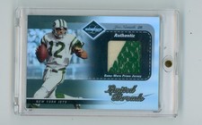 2003 Leaf Limited Joe Namath #LL-15 Game-Used Jersey Patch /5 Jets HOF (G) picture