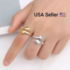 New Vintage Creative Love Hug Ring Men Women Adjustable Gothic Fashion Silver picture