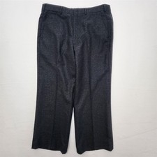 Vtg Norman Hilton USA 36x26 Charcoal Wool Tweed High Waist Old Money Trousers picture