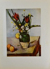 Vintage Paul Cezanne Tulips and Apples 1950's Art Print Wall Art Decoration picture
