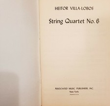 VERY RARE. 1940's. Heitor Villa-Lobos. String Quartet No. 6. Mini Score. picture