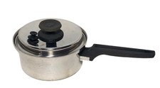 ROYAL PRESTIGE 1.5 Qt Saucepan & Lid 7-Ply SS Titanium Silver Alloy-Copper Pot picture