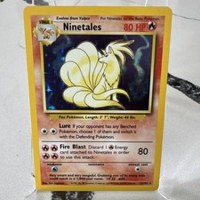 Pokemon TCG Ninetails Base Set Unlimited Holo Rare 12/102 Vintage  picture