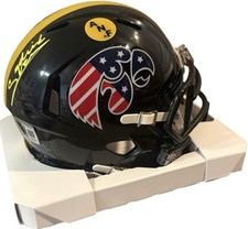 Iowa Hawkeyes Sedrick Shaw Signed Stars & Stripes Mini Helmet Beckett Certified picture