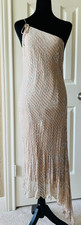 Laundry by Shelli Segal Women's Formal Silk Dress Size 10 Taupe Sequin Long NWT picture