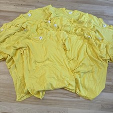 NOS-70s Single Stitch Blank Yellow T-Shirt Tee-Lot Of 12-New-Vintage-Unisex picture
