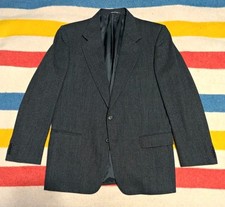 VTG 80s Valentino Uomo Italy Monochrome Striped Wide Notch Lapel Blazer  picture