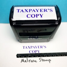 Taxpayer’s Copy Rubber Stamp Purple Ink Self Inking Ideal 4913 picture