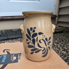 Vintage Pfaltzgraff Folk Art with Bird Open Crock/Utensil Holder 7