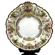 Antique Circa 1894-1930 Charles Ahrenfeldt Floral Gold Gilt Plate France Depose picture