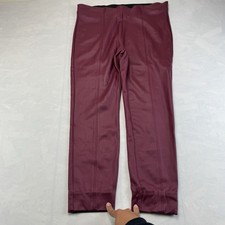 Baccini Burgundy Faux Leather Pants Women’s XL Straight Leg Pull On picture