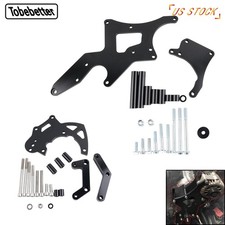 Alternator Power Steering Pump Brackets Kit For LS Truck R4 A/C Compressor Black picture