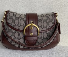 coach Soho Signature Jacquard top handle shoulder bag CJ814 Maple Brown Outlet picture