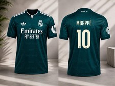 HOT..#Mbappe #10 Madrid Teal Soccer Jersey Fan Style Football Shirt Unisex S-2XL picture