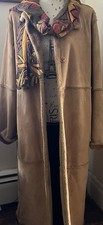 Centigrade Women's Beige Hooded Duffle Coat Faux Fur Toggle Long Size M w/Scarf picture