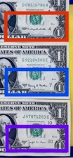 1963 1963A 1963B Series Set Of Three BARR Fancy Serial Number One Dollar Bill DC picture