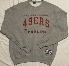 Vintage Champion Proline SAN FRANCISCO 49ERS XL Crewneck Sweatshirt Gray NWT picture