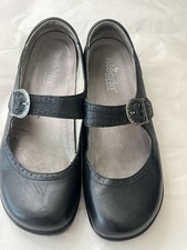 Alegria Paloma Black Leather Mary Jane Flats Women’s US 11 M Low Wedge Buckle picture
