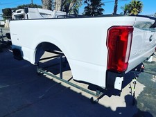 23-26 FORD F250/350 TRUCK BED BOX LONG 8' SRW WHITE COMPLETE W/ GATE , LIGHTS picture
