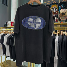 90s Wu Tang Clan World Wide Rare Washed Black T-Shirt picture