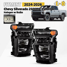 For 2024-2026 Chevy Silverado 2500HD 3500HD Halogen Type Headlights Right+Left picture
