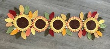 Hand Crocheted Sunflower Table Runner. Summertime 100% Cotton  picture