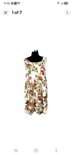 NWT Suzanne Betro Floral Empire Waist Dress Womens XL Double Scoop Neck picture