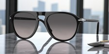PERSOL PO3302S 95 M3 Black Grey Gradient Polar Polarized 55 mm Unisex Sunglasses picture