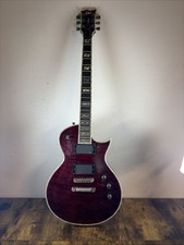ESP LTD Deluxe EC-1000 Cherry Red Patina On Knobs Tuning Pegs & Bridge Untested picture