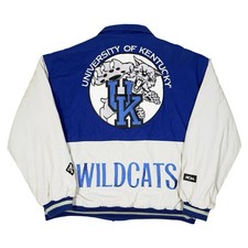 Vtg Rare NCAA Kentucky Wildcats #1 Apparel Huge Logo Button Up Jacket Mens XL picture