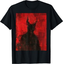 Red Demon Baphomet Horror Art Goth Dark Hell Occult T-Shirt picture