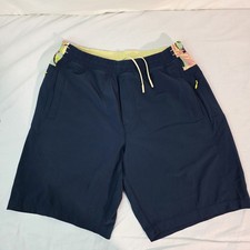 Birddogs Lined Athletic Shorts Swim Trunks Yellow Lining Tropical Print Size L picture