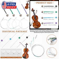 8 Pieces Violin Strings Full Set G-D-A-E, Replacement Strings for 4/4 3/4 1/2 picture