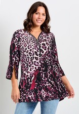 Avenue Women's Plus Size Leona Zip Top picture