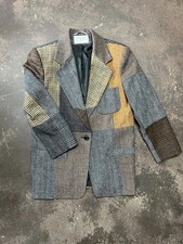 VTG Ladies Multicolor Patchwork Wool  Jacket International Scene Size 9/10 picture