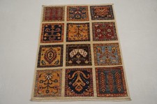 2x3 ft Ivory Beige Afghan Hand Knotted Tribal Small Rug picture