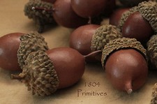 40 Artificial ACORNS with Real Caps ~ Assorted sizes ~ Fall Harvest Bowl Filler picture