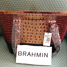 Brahmin Medium Misha Port Sonnet Gold Hardware Zip w/ Dust Bag picture