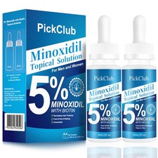 5% Minoxidil Biotin Hair Regrowth Serum Men Women Hair Loss Thinning 2-Pack picture