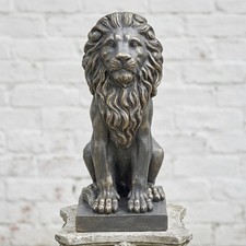Sculptures Garden Statues, Outdoor Lion Statue 27In Tall, Magnesium Oxide Stone picture
