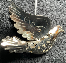 Vintage Punched Tin Dove Christmas Ornament Folk Art picture